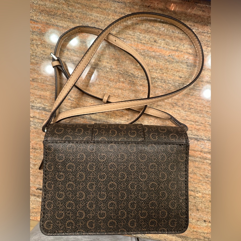 Guess Patterned Brown Crossbody Bag - image 4